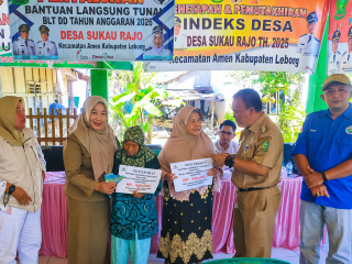 Pjs Kades Sukau Rajo Salurkan BLT-DD dan Mulai Pembangunan Desa